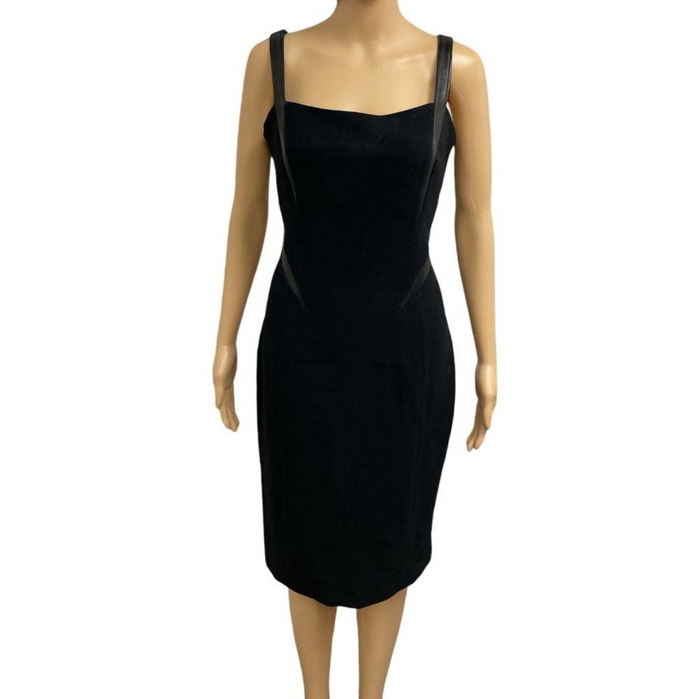 Velvet Mini Leather Strap Dress